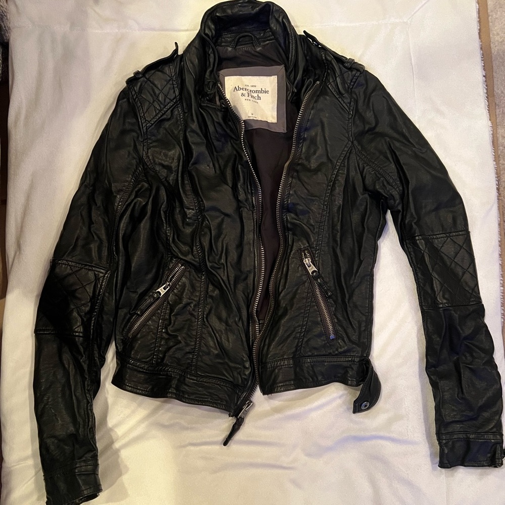 Abercrombie leather jacket size M